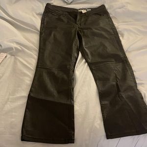 H&M coated kick flare jeans
